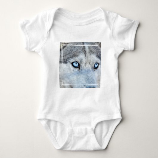 Sluiting Siberian Husky met Blue Eyes Romper (Voorkant)