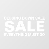 Sluiting Uitverkoop Bord Raamsticker (Vel)