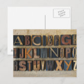 Sluiting van alfabet op letterdruk 2 briefkaart (Voorkant / Achterkant)