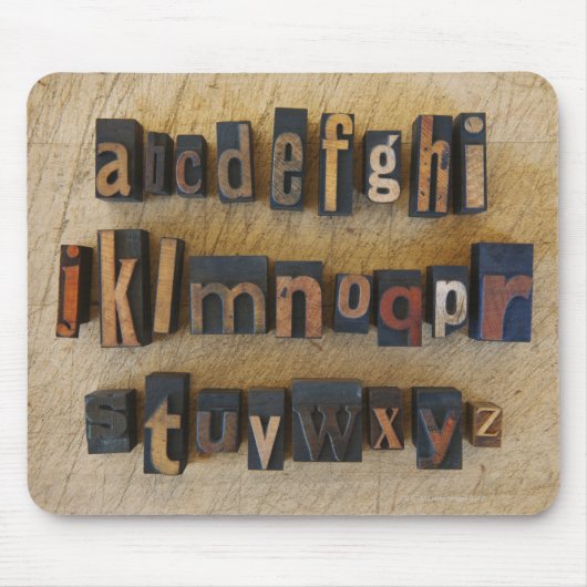 Sluiting van alfabet op letterdruk 2 muismat (Voorkant)