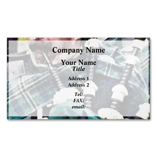 Sluiting van Bagpiper Visitekaartje Magneet (Voorkant)