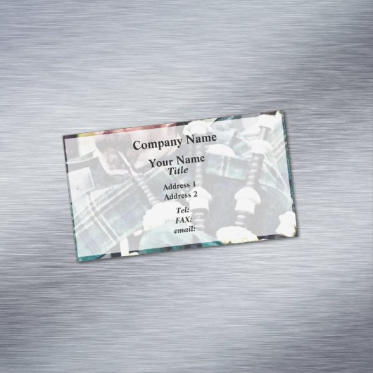 Sluiting van Bagpiper Visitekaartje Magneet (Voorbeeld)