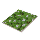 Sluiting van bunchberry met witte bloemen tegeltje (Zijkant)