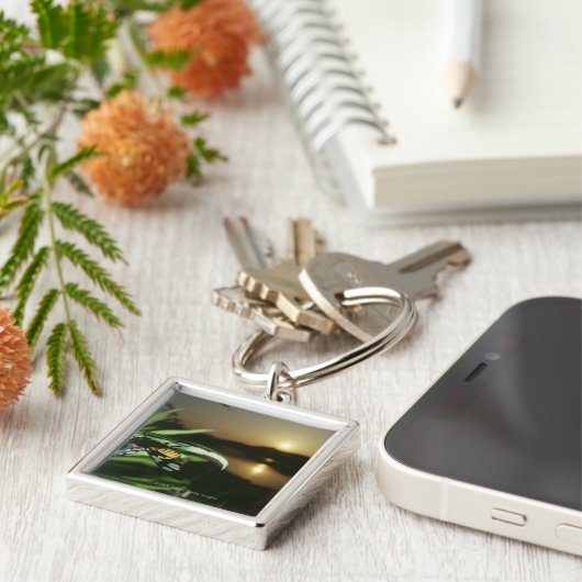 Sluiting van Butterfly op blad bij zonsondergang Sleutelhanger (Zijkant)