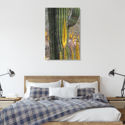 Sluiting van Cactus en Agave Canvas Afdruk (Insitu (Slaapkamer))