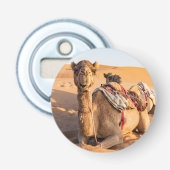 Sluiting van Camel in de woestijn van Oman Button Flesopener (Voorkant)