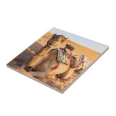 Sluiting van Camel in de woestijn van Oman Tegeltje (Zijkant)