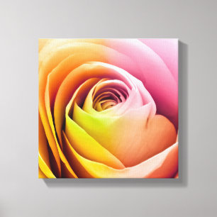 Sluiting van Colorful Roos Petals Canvas Afdruk