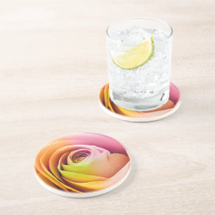 Sluiting van Colorful Roos Petals Zandsteen Onderzetter