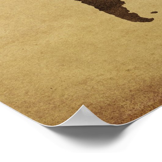 Sluiting van de antiek wereldkaart 3 poster (Hoek)