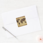 Sluiting van de antiek wereldkaart 3 vierkante sticker (Envelop)