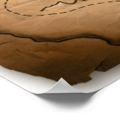 Sluiting van de antiek wereldkaart met de vaarrout poster (Hoek)