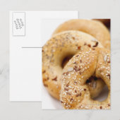 Sluiting van de betrokken bagels op een bord briefkaart (Voorkant / Achterkant)