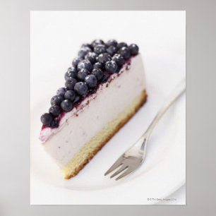 Sluiting van de "blueberry"-kaascake poster