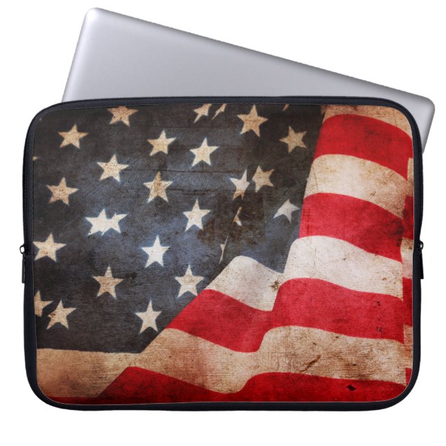 Sluiting van de grote Amerikaanse vlagamerikaan Laptop Sleeve (Voorkant)