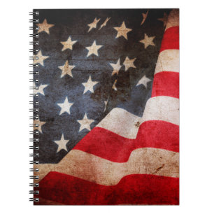 Sluiting van de grote Amerikaanse vlagamerikaan Notitieboek