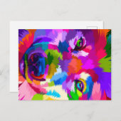 sluiting van de kleurrijke wolf feestdagenkaart (Voorkant / Achterkant)