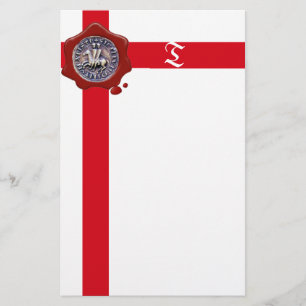 SLUITING VAN DE KNIGHTS TEMPLAR, Monogram, wit Briefpapier