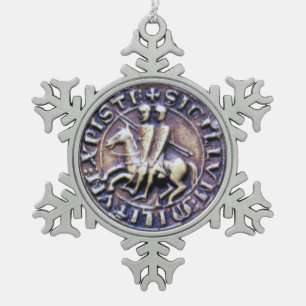 SLUITING VAN DE KNIGHTSTEMPLAR TIN SNEEUWVLOK ORNAMENT