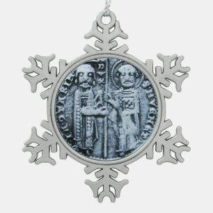 SLUITING VAN DE KNIGHTSTEMPLAR TIN SNEEUWVLOK ORNAMENT
