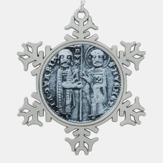 SLUITING VAN DE KNIGHTSTEMPLAR TIN SNEEUWVLOK ORNAMENT (Voorkant)