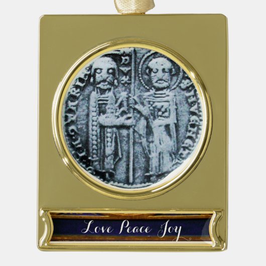 SLUITING VAN DE KNIGHTSTEMPLAR VERGULD BANNER ORNAMENT (Voorkant)