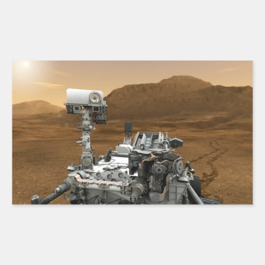 Sluiting van de Mars Curiosity Rover Rechthoekige Sticker (Voorkant)