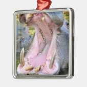 Sluiting van de open mond van de hippopotamus metalen ornament (Links)