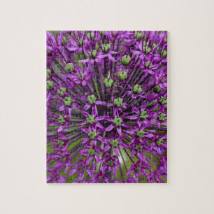 Sluiting van de paarse bloem legpuzzel