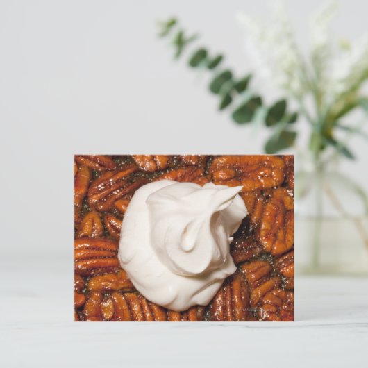 sluiting van de pecanpastei met een crème zonder p briefkaart (Staand voorkant)