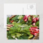 Sluiting van de rubarbbundels in de mand briefkaart (Voorkant / Achterkant)