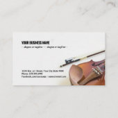 Sluiting van de violette touw met boeg op wit visitekaartje (Achterkant)