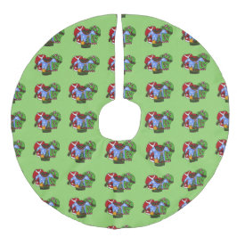 Sluiting van de zoete kerstboomrok imitatie linnen kerstboom rok