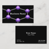 Sluiting van een 3D-moleculaire structuur (Paars) Visitekaartje (Voorkant / Achterkant)