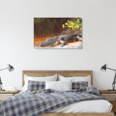 Sluiting van een amerikaanse alligator bij de N.N. Canvas Afdruk (Insitu (Slaapkamer))