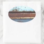 Sluiting van een blauwgroen en blauwe vrachtwagen ovale sticker (Tas)