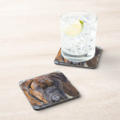 Sluiting van een Brindle Boxer Puppy Dog Bier Onderzetter (Rechterzijde)