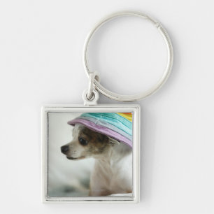 Sluiting van een Chihuahua met een pet Sleutelhanger