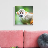 Sluiting van een Common Squirrel Monkey Canvas Afdruk (Insitu (Woonkamer))