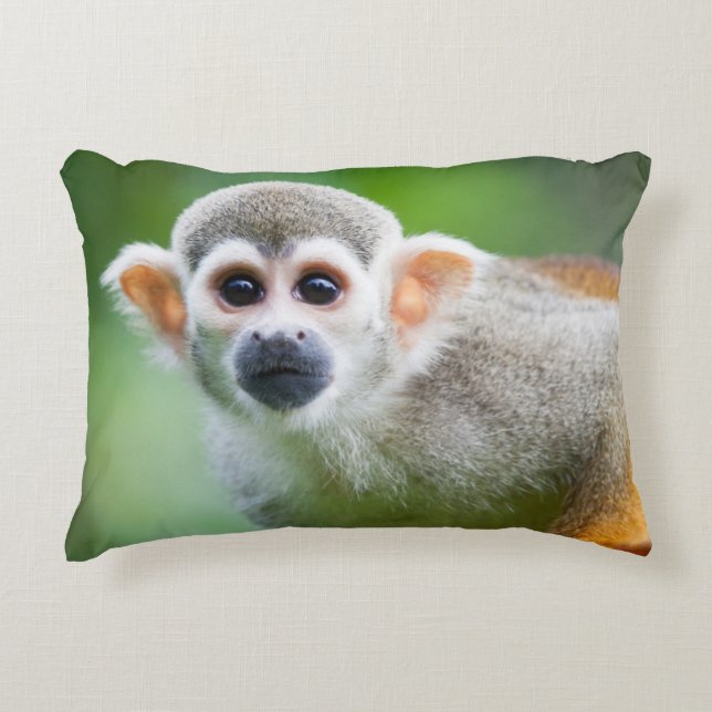 Sluiting van een Common Squirrel Monkey Decoratief Kussen (Voorkant)