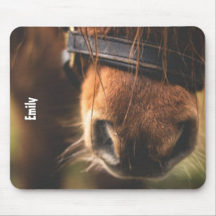 Sluiting van een Cute Brown Horse Nose Personalize Muismat