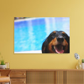 Sluiting van een Dachshund-hond Canvas Afdruk (Insitu (Woonkamer))