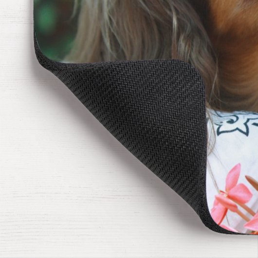 Sluiting van een Dachshund-hond in een mand Muismat (Hoek)