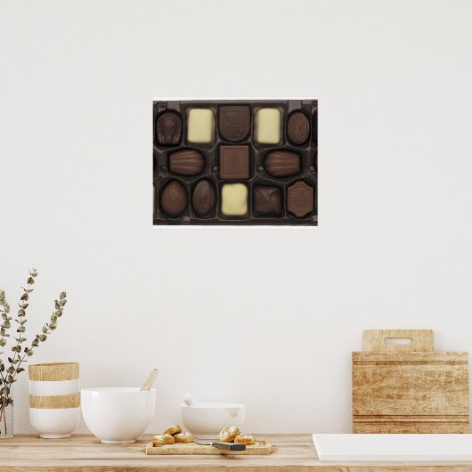 sluiting van een doos van samengevoegde chocolade poster (Keuken)