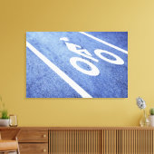 Sluiting van een fietsenbord op de weg canvas afdruk (Insitu (Woonkamer))