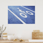 Sluiting van een fietsenbord op de weg poster (Keuken)