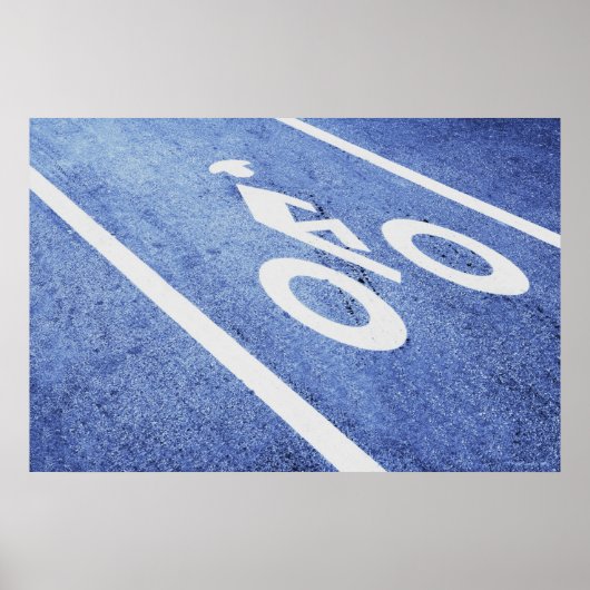 Sluiting van een fietsenbord op de weg poster (Voorkant)