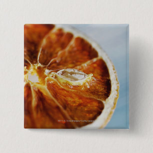 Sluiting van een gedroogd stuk citroen vierkante button 5,1 cm