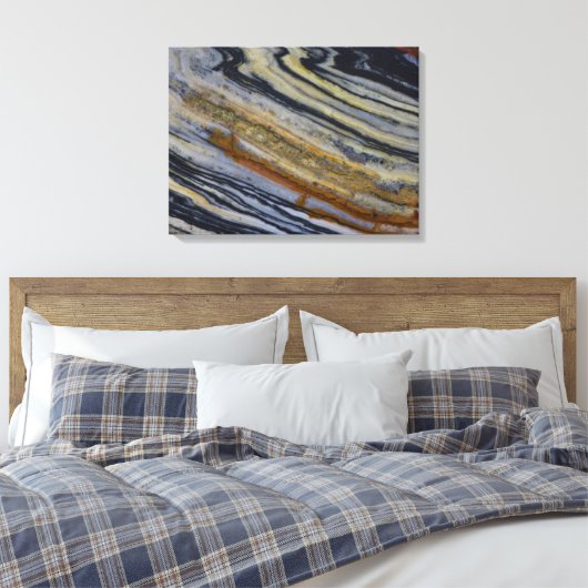 Sluiting van een gestript Jasper Slab Canvas Afdruk (Insitu (Slaapkamer))