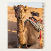 Sluiting van een grappige kameel in de woestijn va planner (Achterkant)
